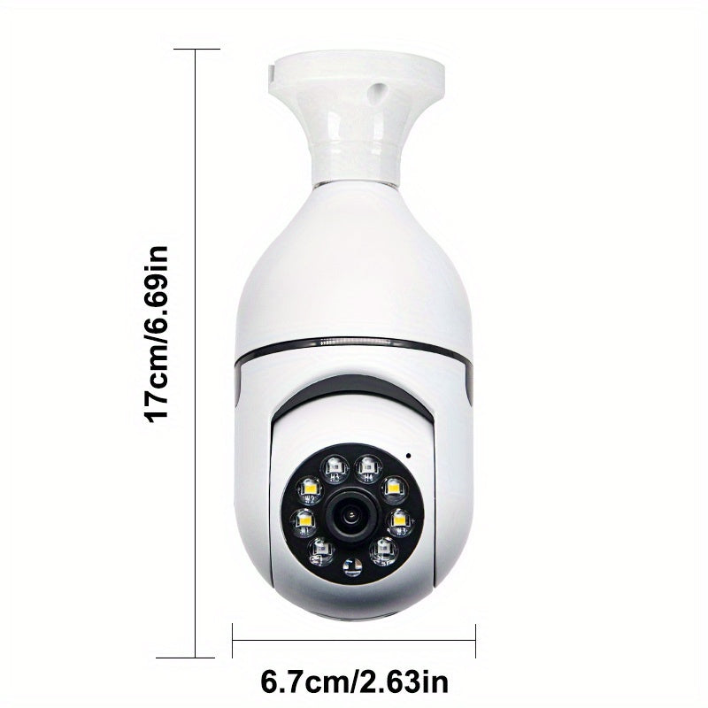 Smart WiFi Security Camera 360° Panoramic Indoor CCTV with Motion Detection Two-Way Audio E27 Compatible