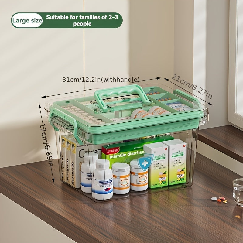 Organizador modular de almacenamiento con gran capacidad y pastillero para almacenamiento en el hogar y primeros auxilios