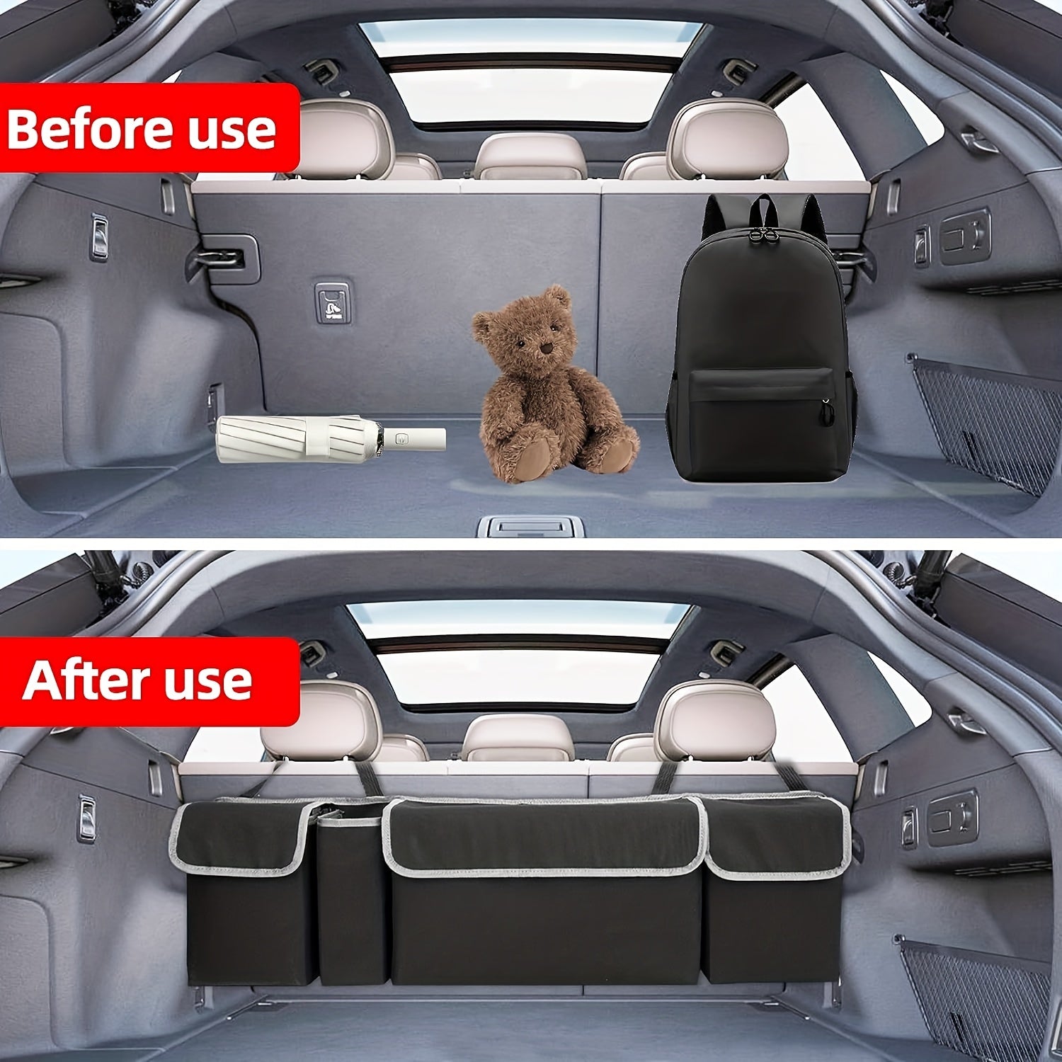 Водонепроницаемый баул для хранения в багажнике автомобиля из Oxford с 4 карманами, складной органайзер
