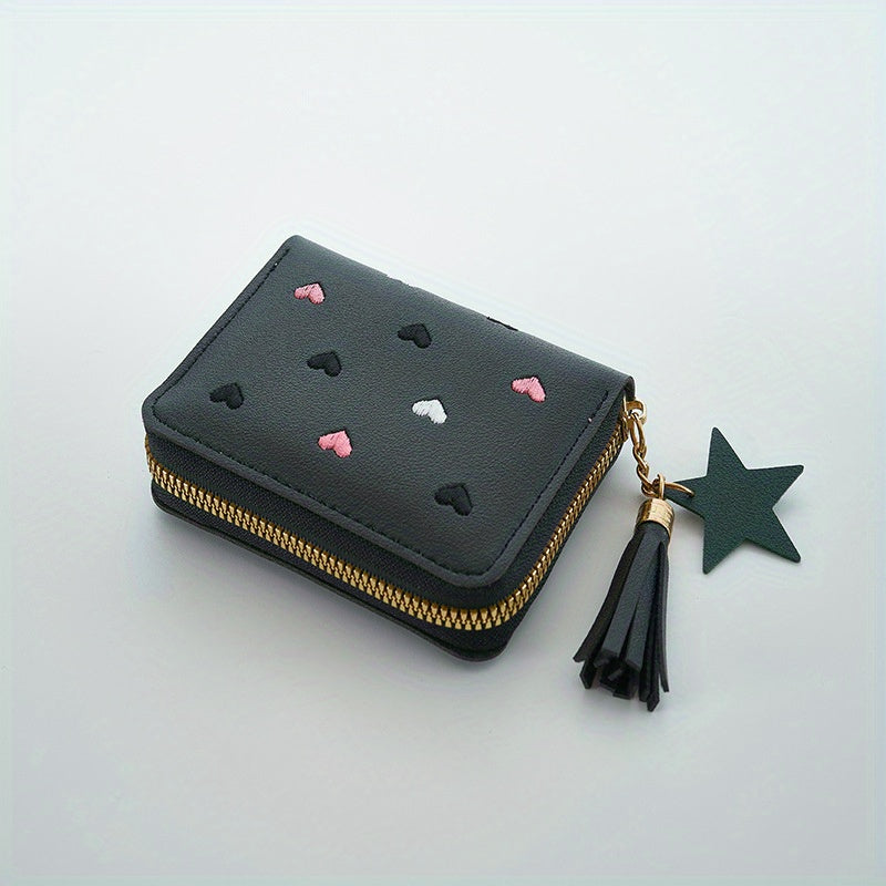 Cute PU Leather Wallet with Coin Purse and Money Clip for Daily Use