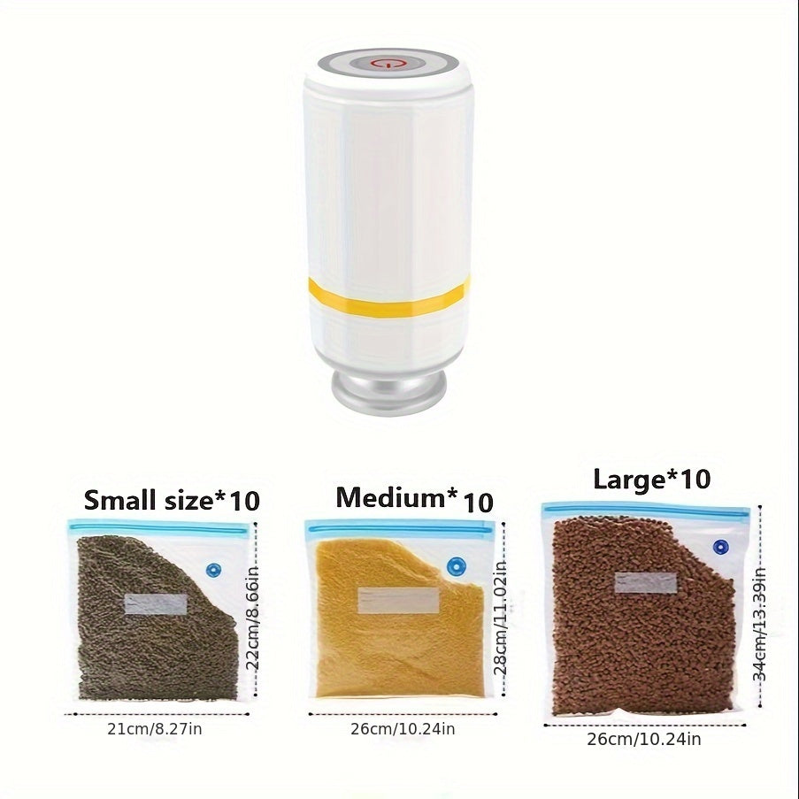 Mini Electric Handheld Vacuum Sealer Set with USB Charging and Space-Saving Bags