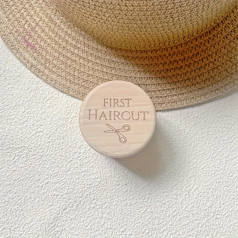 Juego de recuerdo de primera barbería de madera para cabello rizado para bebés niños y niñas