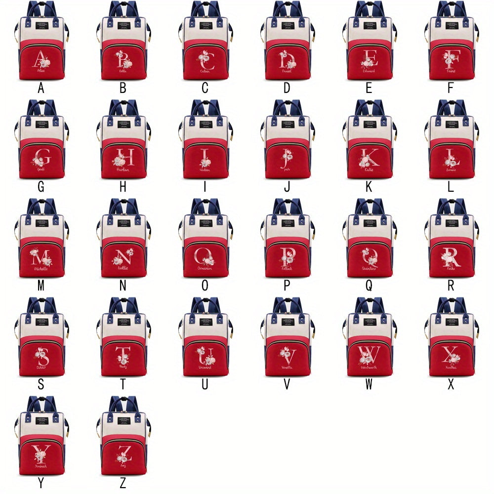 Персонализированная сумка для подгузников для мам из Oxford ткани с индивидуальными инициалами и карманами для бутылочек