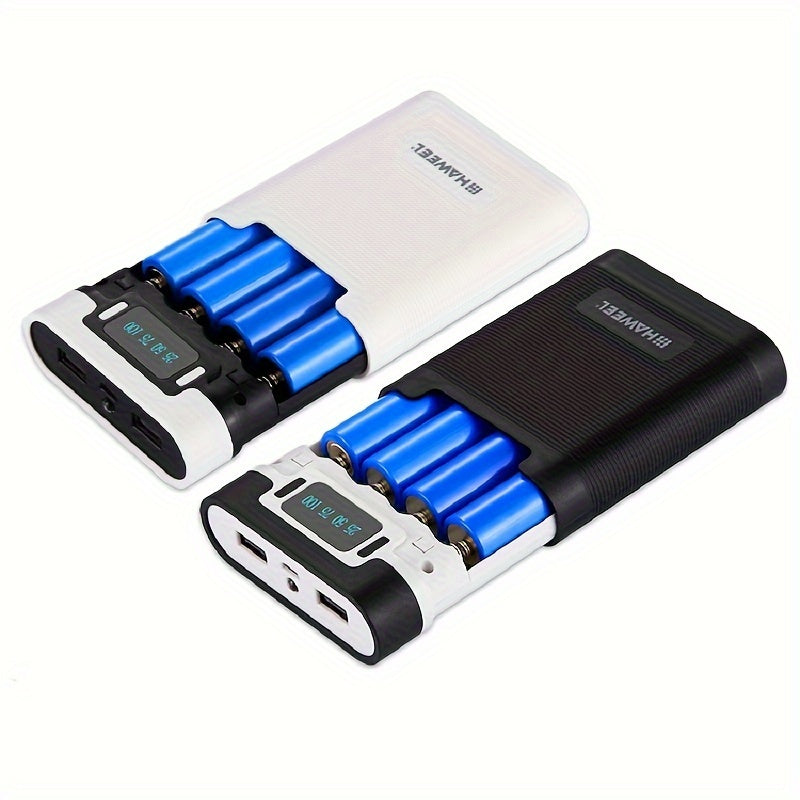 4-Section 18650 Battery Case with LED Indicator Portable Charging Box Plastic