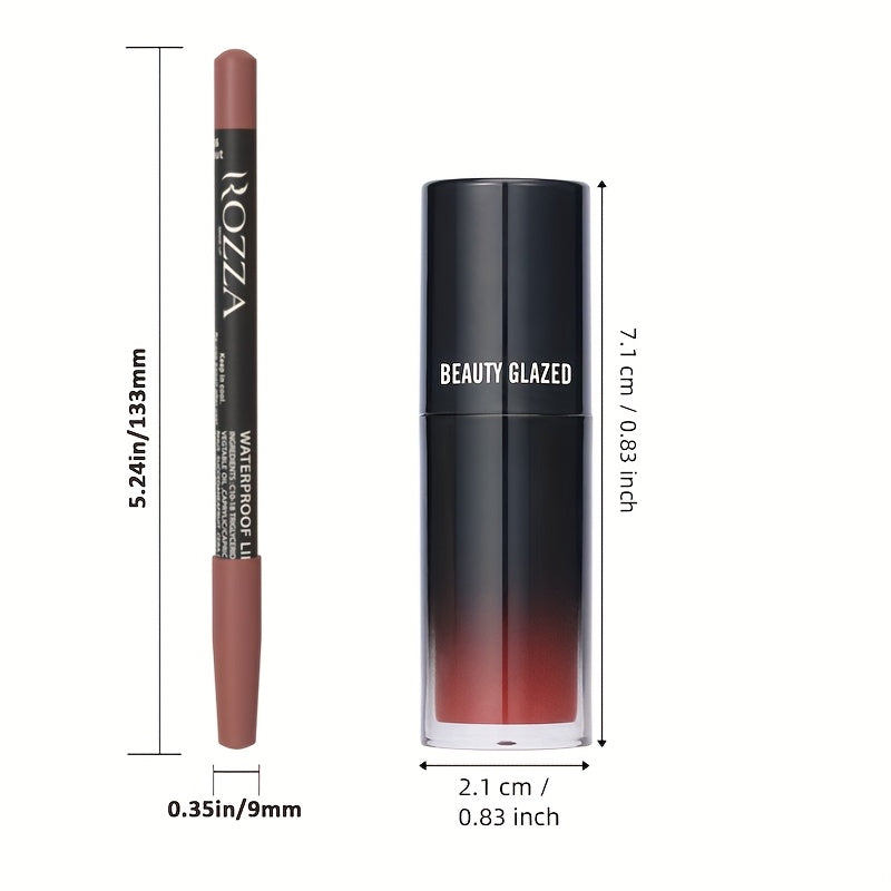 Set de perfilador de labios y aceite labial para mujer, hidratación duradera, maquillaje versátil