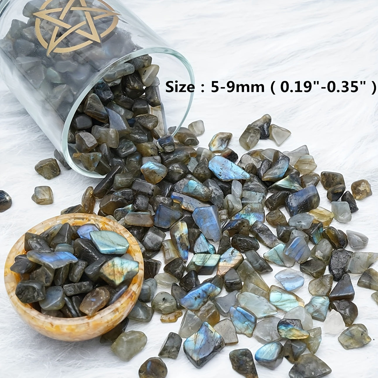 Piedras pulidas de labradorita para cristales, relleno para plantas, jarrón, decoración de acuario