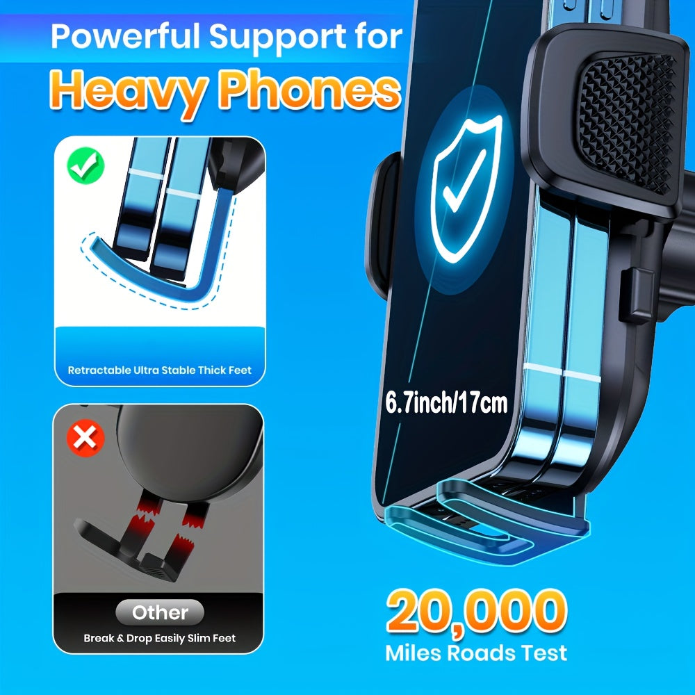Avtomobil paneli telefon o'rnatgich, aylanadigan, tortib olinadigan, buklamoqchi bo'lgan holda smartfonlar uchun