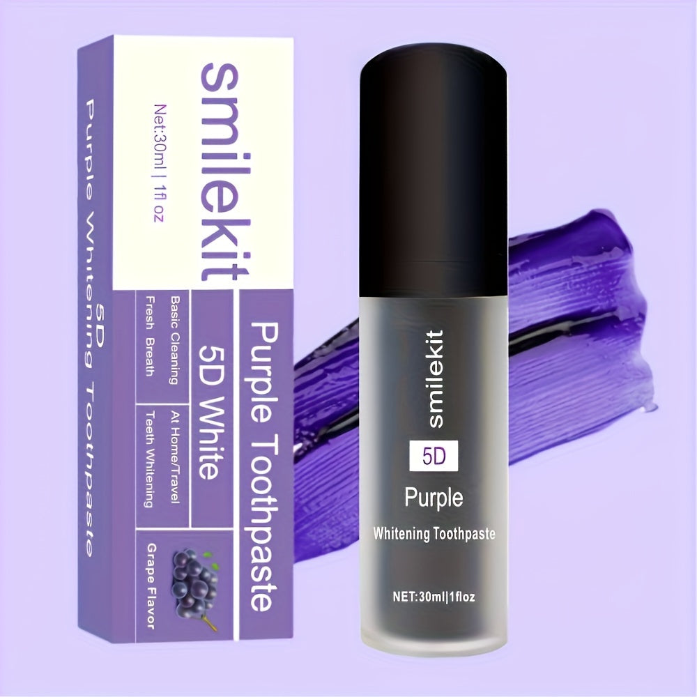 Pasta de dientes morada con blanqueamiento y aliento fresco 30ml limpieza profunda