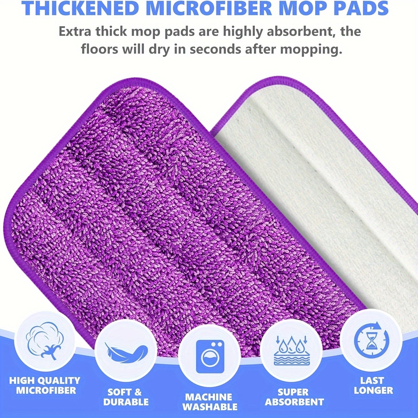 Paños de microfibra reutilizables para trapeadores con spray, limpieza de suelos de múltiples superficies