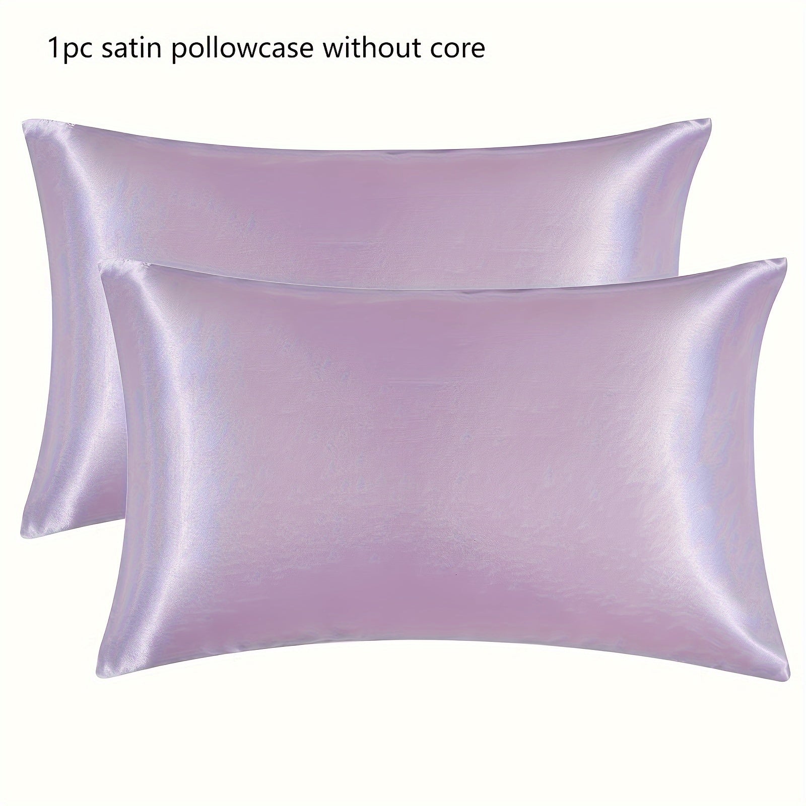 Queen Satin Pillowcase Cooling Breathable Polyester Envelope Closure Lightweight