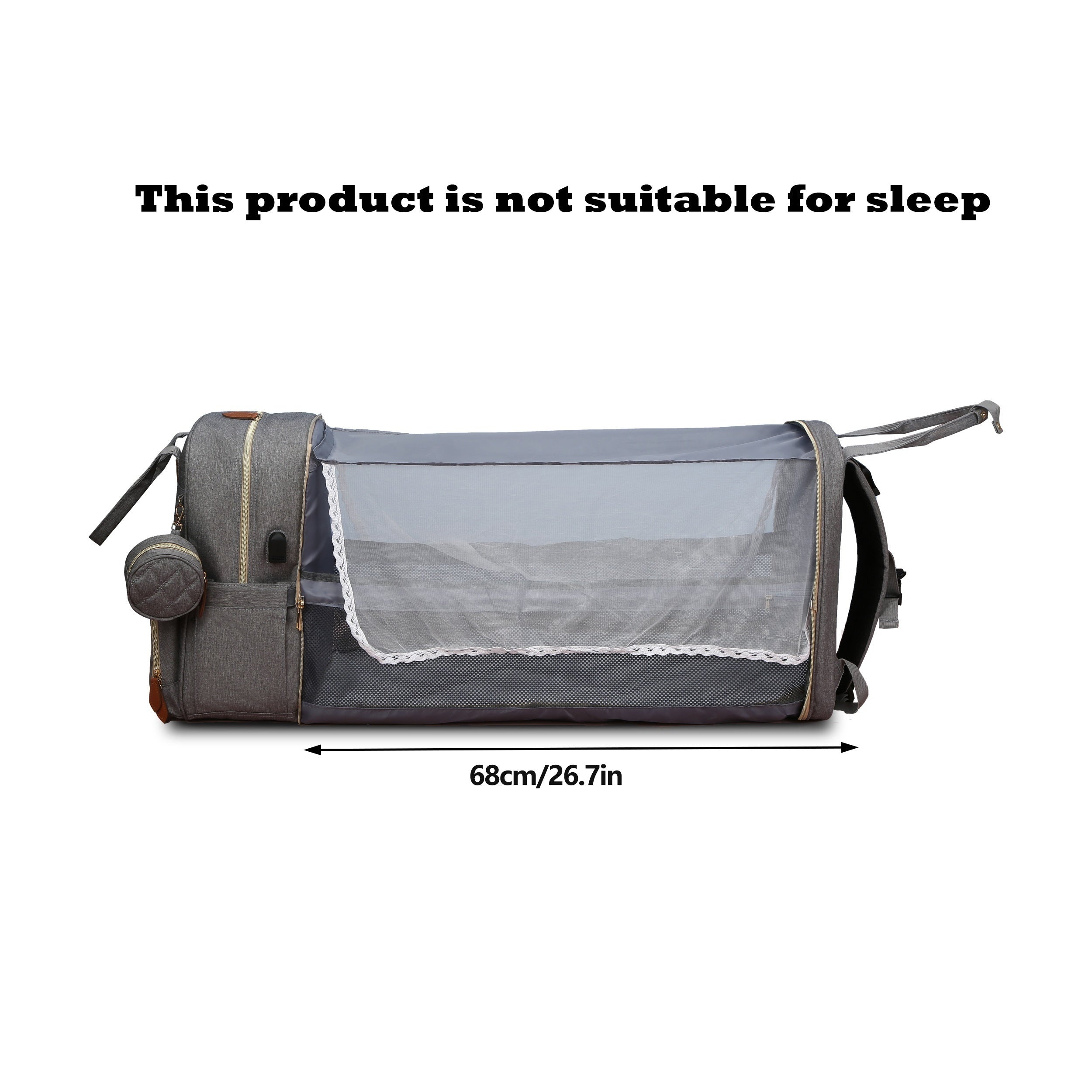 Diaper Bag Backpack for Moms and Dads Polyester Travel Bag with USB Charging Port and Utility Pocket