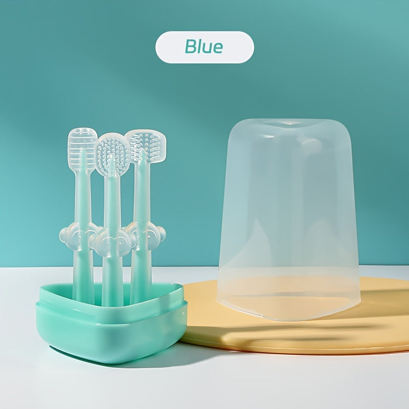 Baby Silicone Toothbrush and Tongue Cleaner with Storage Box