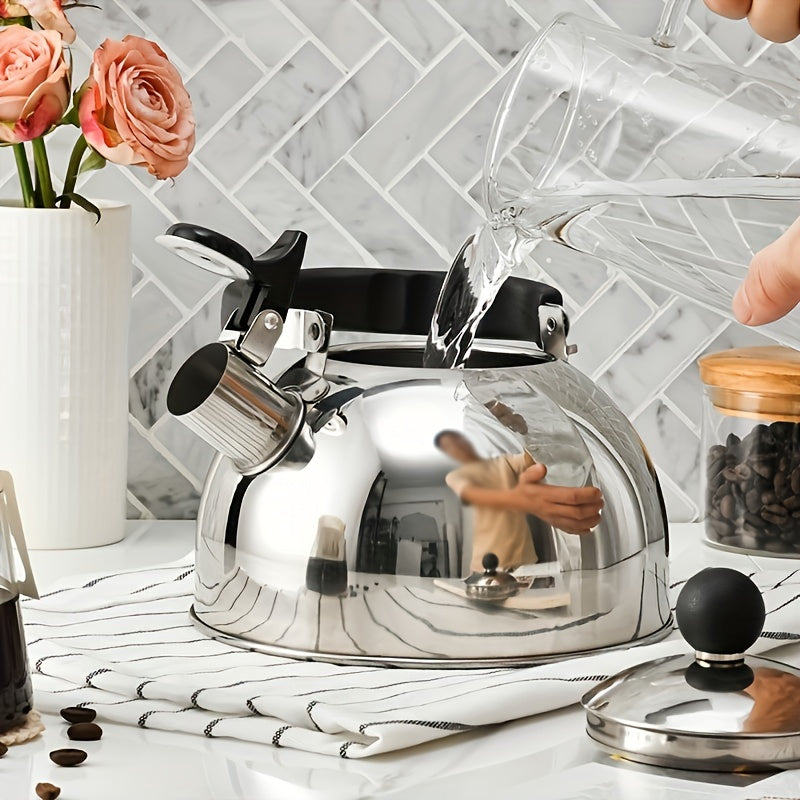 Stainless Steel Whistling Kettle for Fast Boiling on Gas and Induction Stoves