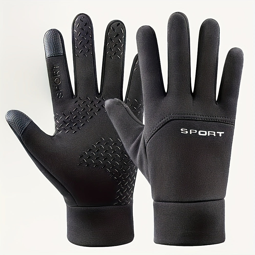Durable Breathable Full Finger Cycling Gloves Non-Slip Touch Screen Polyester