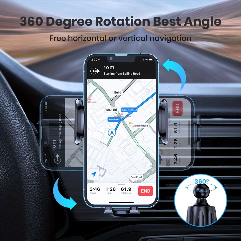 Soporte universal para teléfono de coche, resistente, de ABS, compatible con rejillas de ventilación, ajustable