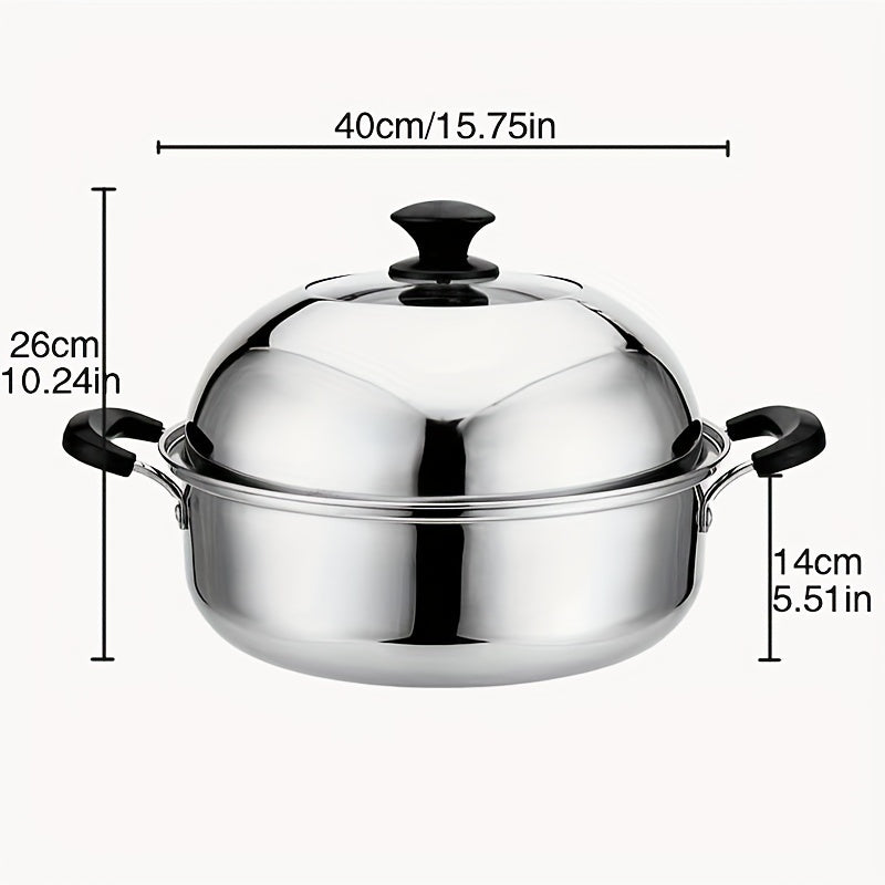 Stainless Steel Steamer Pot for Home Cooking Suitable for Electric and Gas Stoves