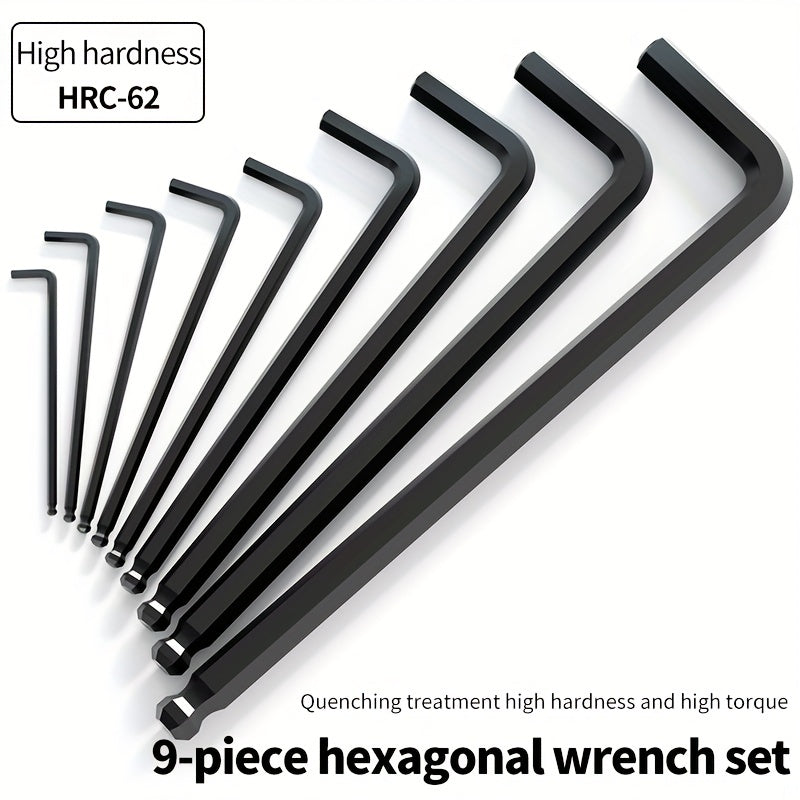 L-Shaped Hex Key Set Nine-Piece High Hard Alloy Allen Wrench Tool
