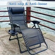 Black Recliner Cup Table with 2 Oval Cup Holders and Snack Tray