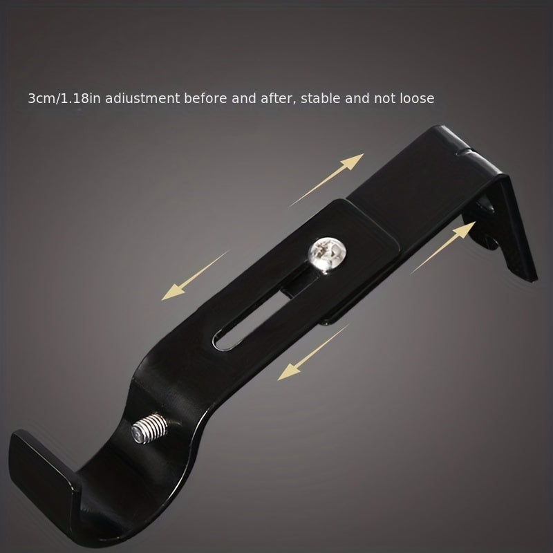 Set of 2 Black Cast Iron Curtain Rod Holders Wall Mount Brackets