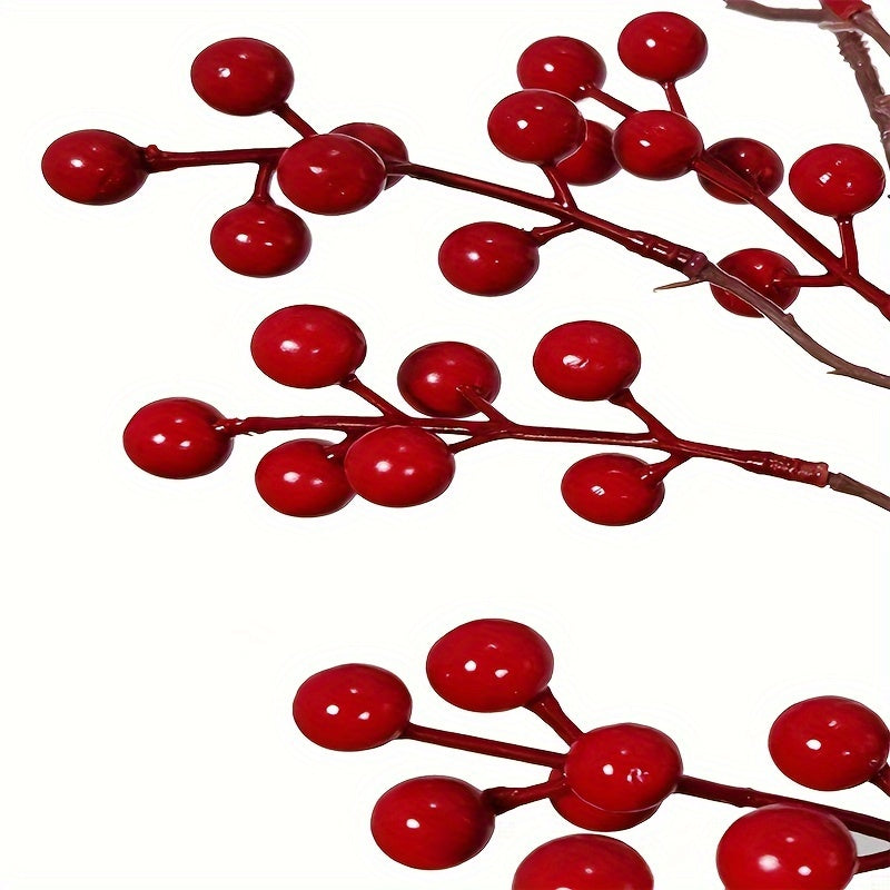 69-Inch Artificial Cranberry Vine Red Holly Faux Berry Garland for Holiday Decor