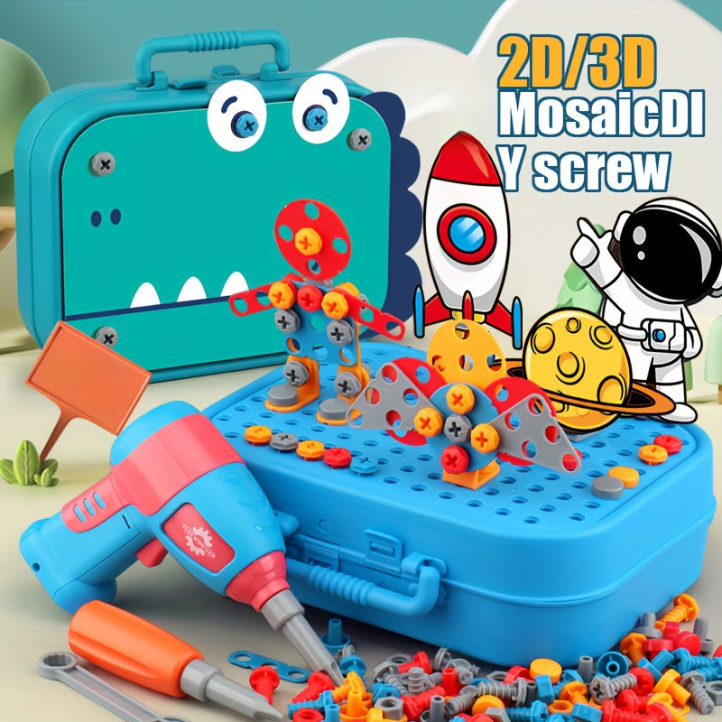 Bolalar uchun ta'limiy o'yinchoq to'plami, vintli va ta'mirlash to'plami bilan, bardoshli qizil plastmassa, qo'l-ko'z muvofiqligini rivojlantiradi