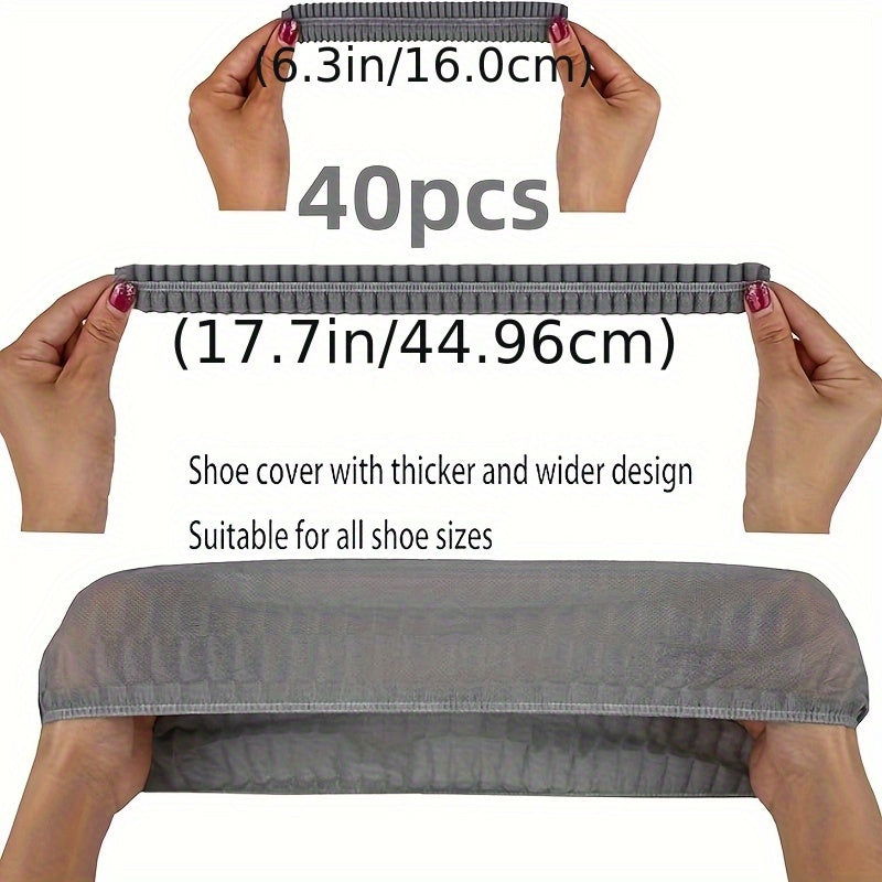 Disposable Shoe Covers Thick Non-Woven Fabric Indoor Outdoor Pack of 20-80