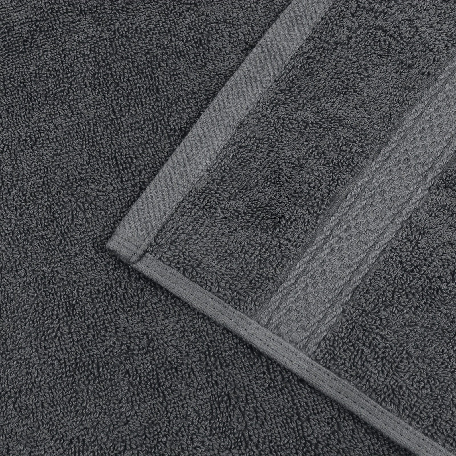 8-Piece Grey Towel Set Includes 2 Bath Towels 2 Hand Towels and 4 Wash Cloths