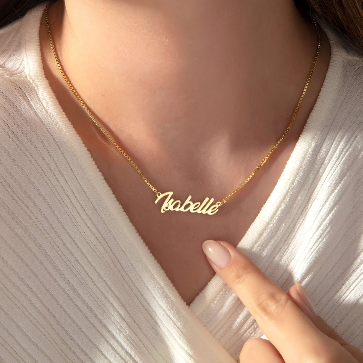 Stainless Steel Name Necklace with 18K Gold Plating Personalized Jewelry for Women