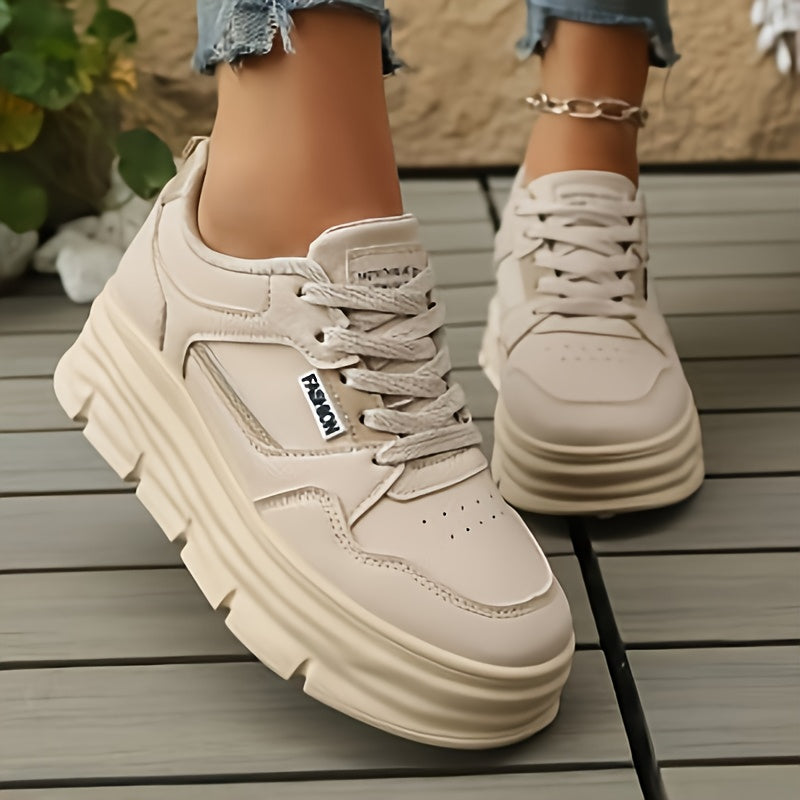 Women’s Oxford Shoes, Casual Low-Top Flats, Beige, Breathable, Non-Slip