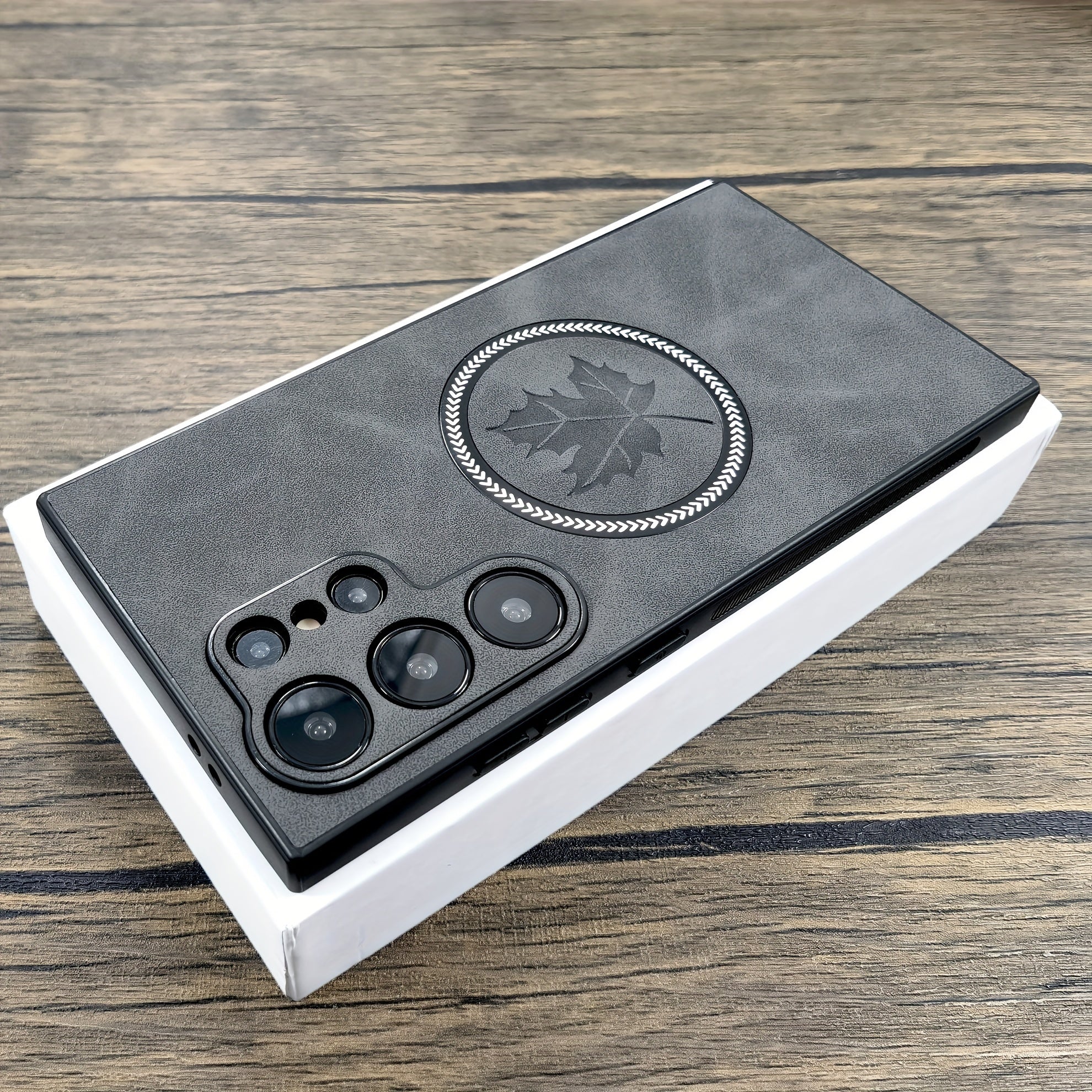 PU Leather Phone Case for Samsung Galaxy Wireless Charging Magnetic Adsorption