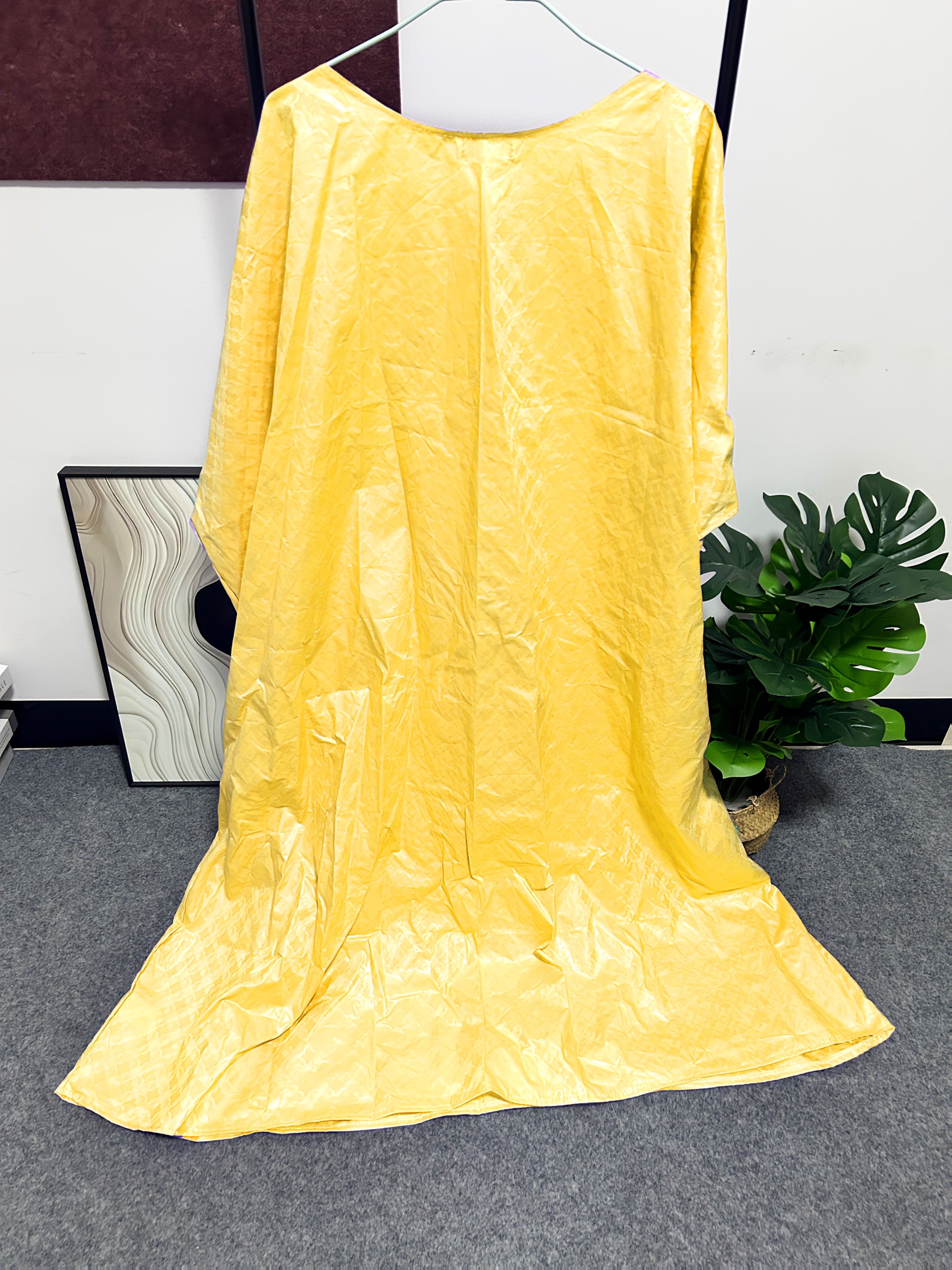 Women's Blue And White Long Bazin Riche Gown For Weddings