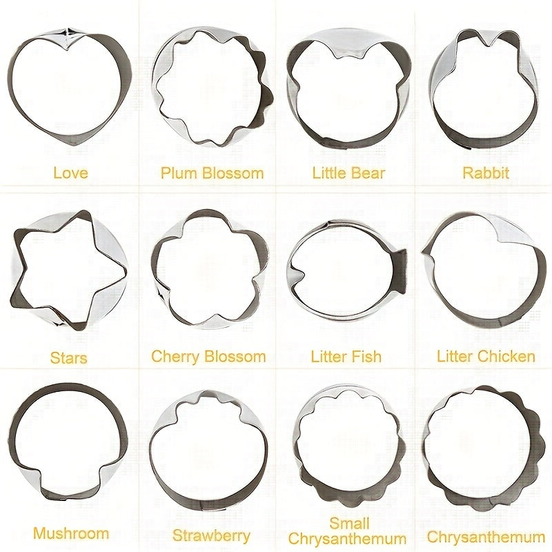 Kitchen Tool Set with Vegetable Cutter Shapes, Cookie Cutters, Molds, and Baking Gadgets