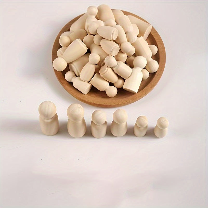 36 Wooden Man Charms for DIY Crafts and Decorations