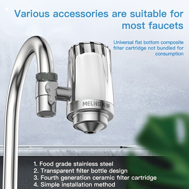 Stainless Steel Water Filter Faucet System with Activated Carbon Ceramic Cartridge