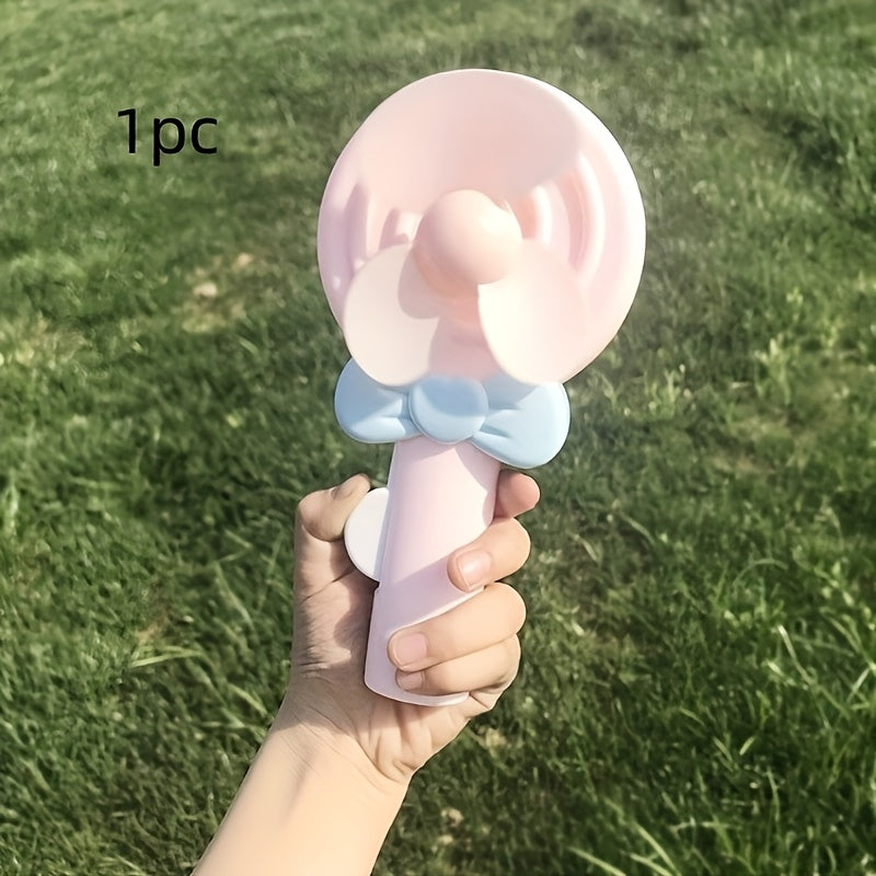 Yozgi sovutish uchun batareyasiz, portativ lollipop shaklidagi qo‘l ventilyatori