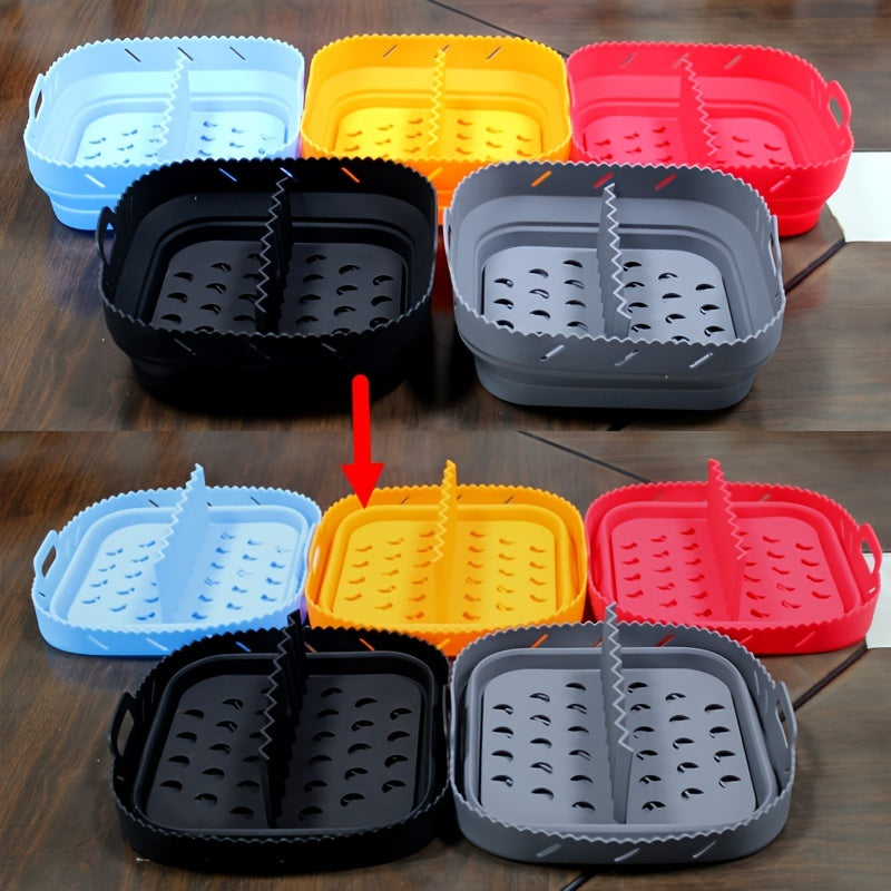 21.59 cm Silicone Air Fryer Liner Tray with Divider for Oven and Kitchen
