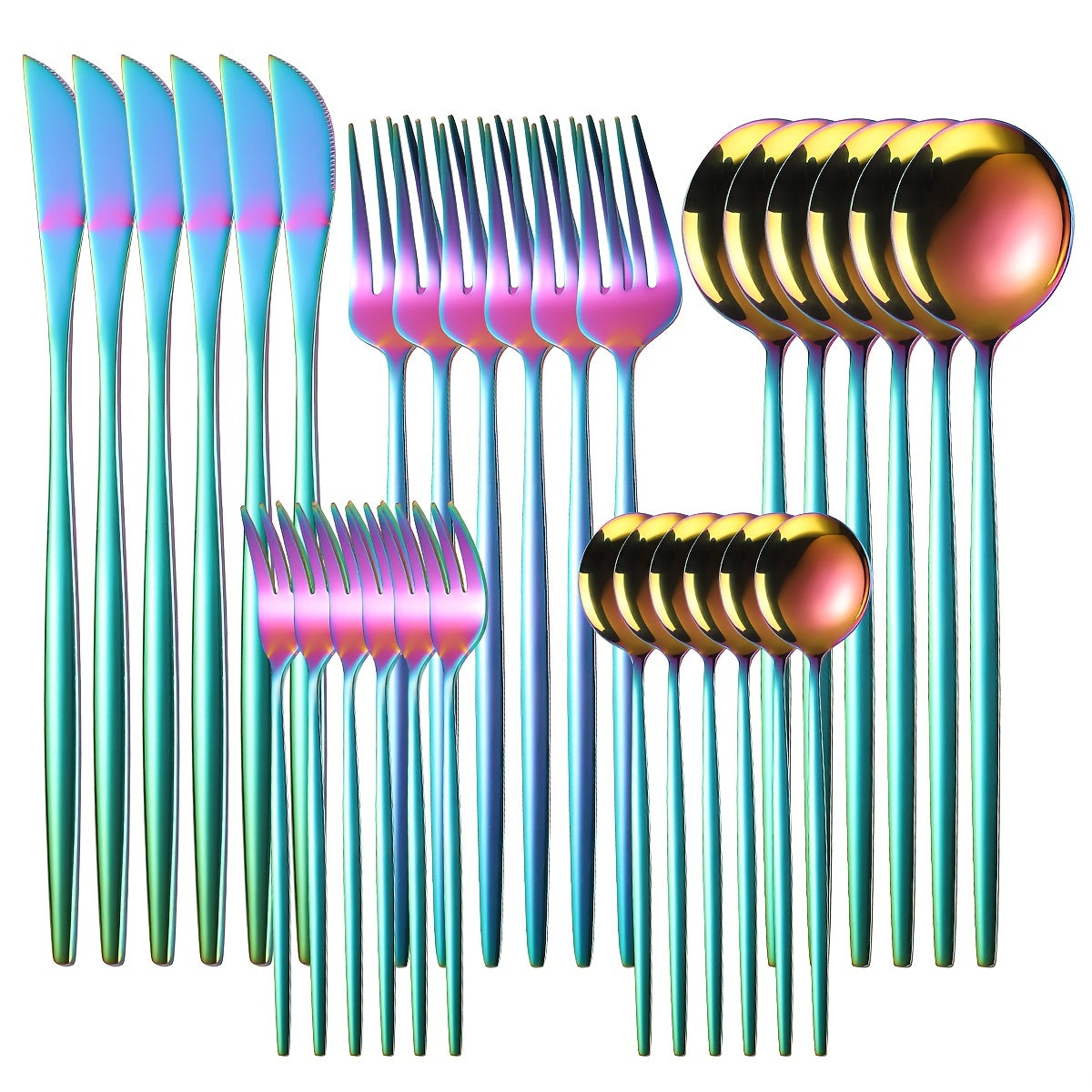 30-Piece Stainless Steel Tableware Set for Hotel Restaurant Kitchen Use