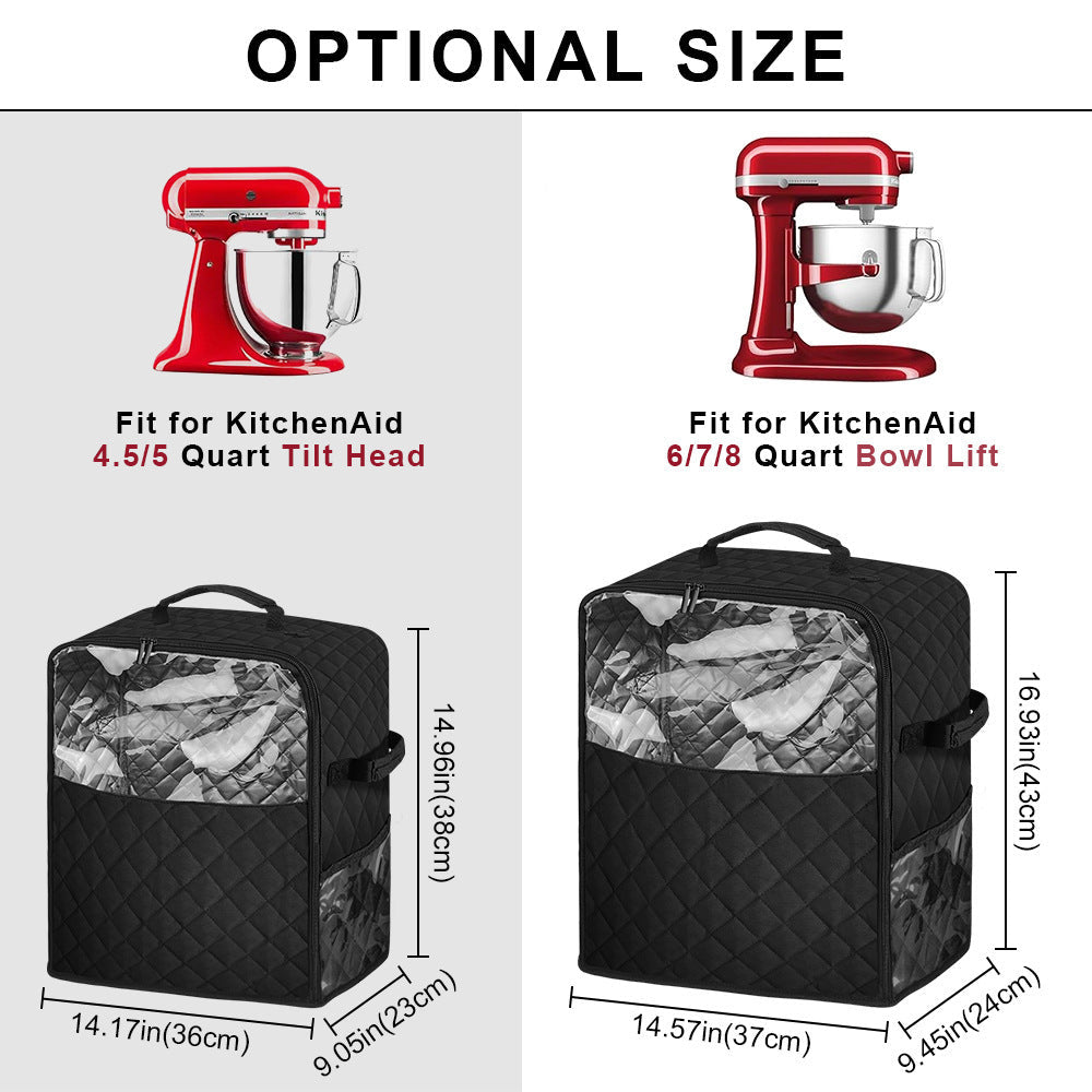 Kitchen Appliance Cover for Stand Mixer 4.5-8 Quart Quilted Nylon Dust Protector