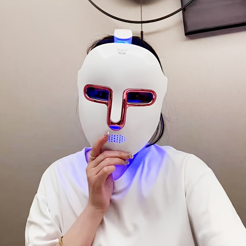 7-Color Light Face Mask for Skincare Facial and Neck Treatment Rechargeable LED Therapy
