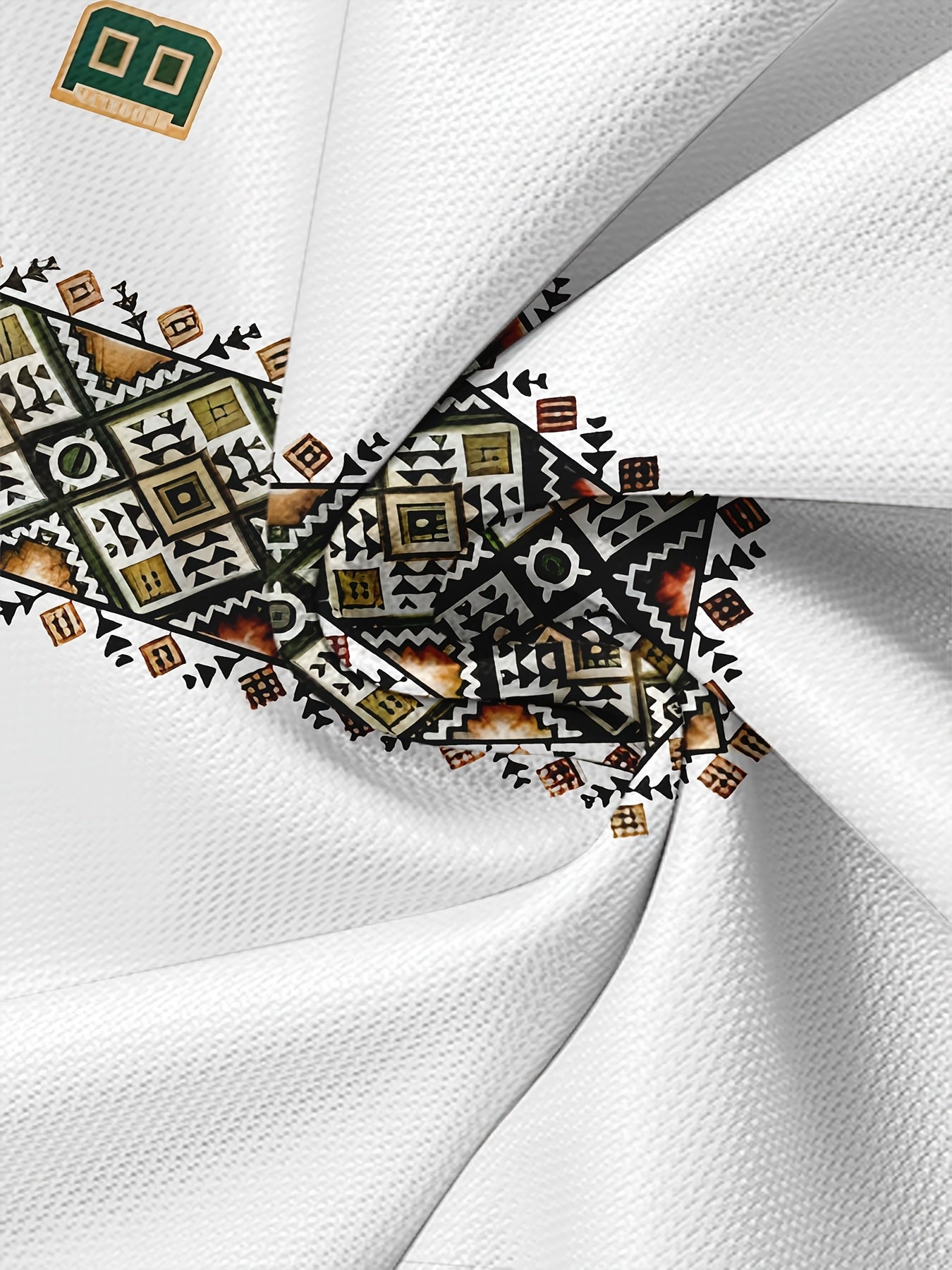 Erkaklar Moda Tasodifiy T-Shirt: 100% Polyester, Yuqori Bo'yi, Geometrik Shakl, Har Mavsumga Yaroqli To'qima, Kletka, Oq, Moda Uslubi, To'rt Mavsum