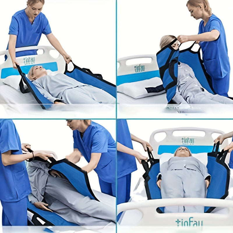 Heavy-Duty Blue Canvas Patient Transfer Sling for Safe Lifting and Repositioning