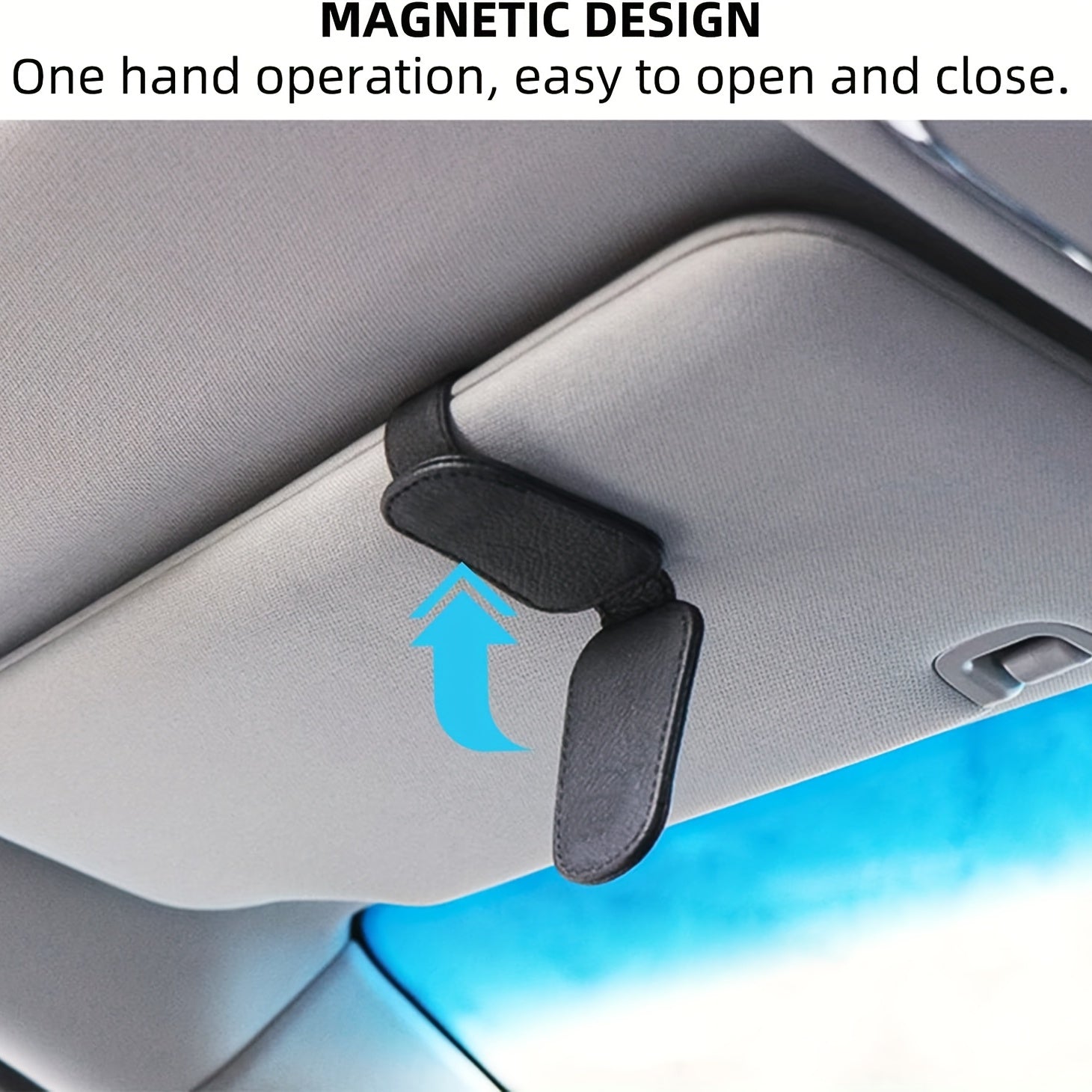 Car Interior Accessories Magnetic Leather Glasses Holder Clip for Car Visor