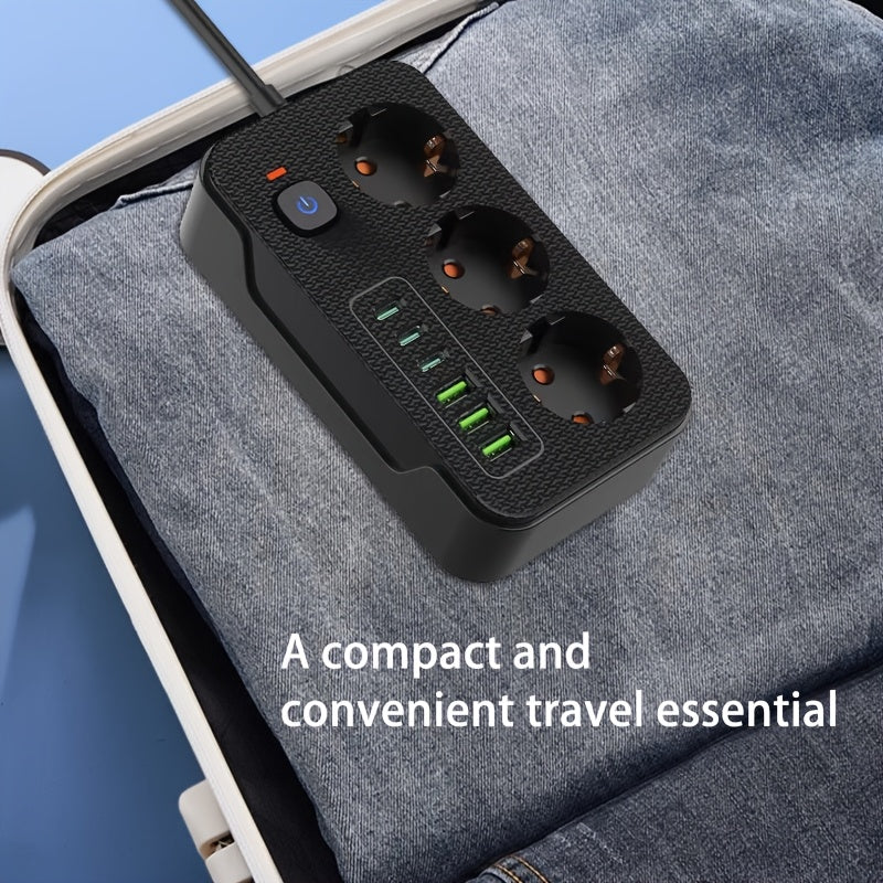 Yangi ko'p funksiyali quvvat taxtasi 3 ta quvvat rozetkasi va 3 ta USB-A va 3 ta TYPE-C qurilmalari bilan mos keladi. Avtomatik qisqa tutashuvdan himoya qilish xususiyatiga ega va turli sharoitlar uchun mos keladi.