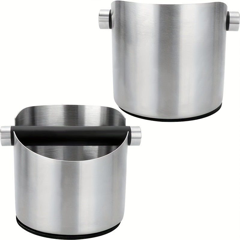 Stainless Steel Coffee Knock Box with Removable Knock Bar Non-Slip Base