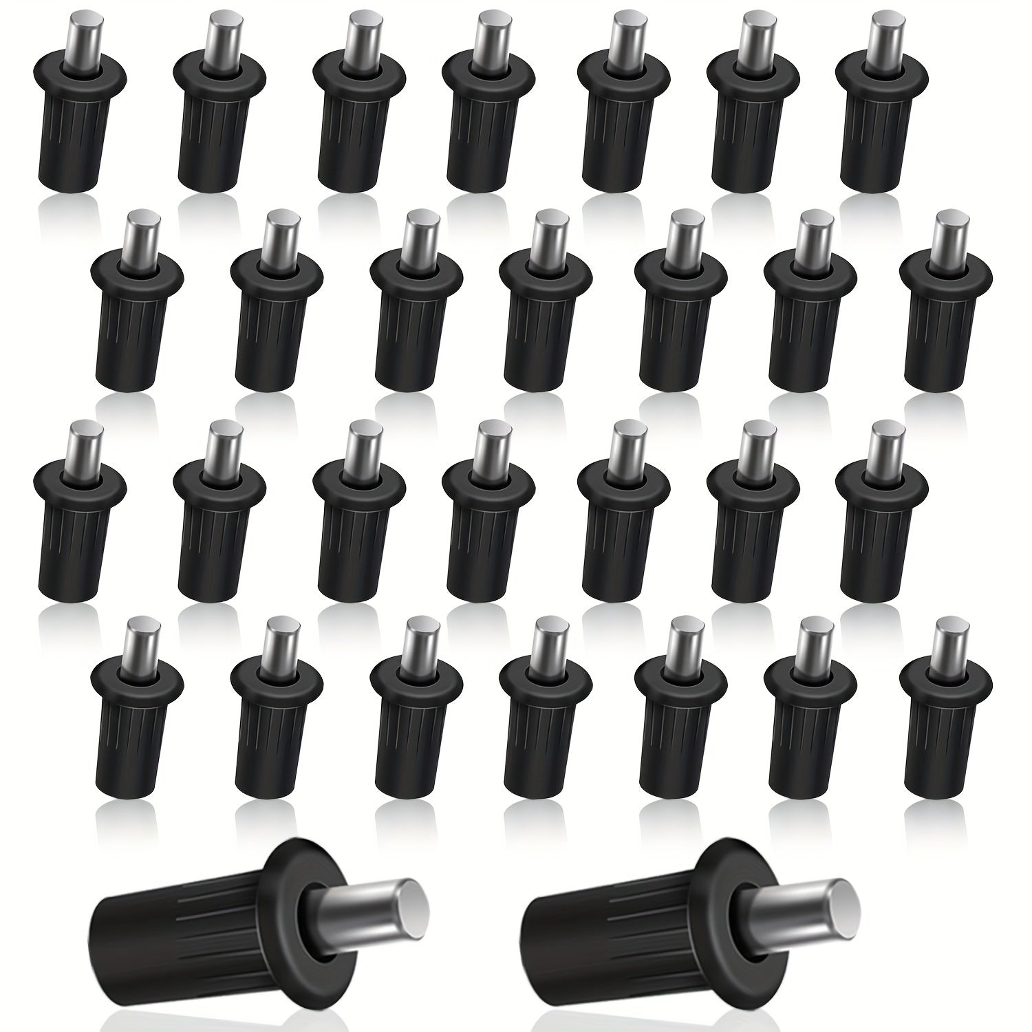 30 Black Plastic Cabinet Door Repair Pins with Telescopic Spring