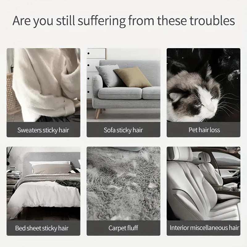 Reusable Static Dust Brush for Pet Hair Removal on Clothes and Furniture