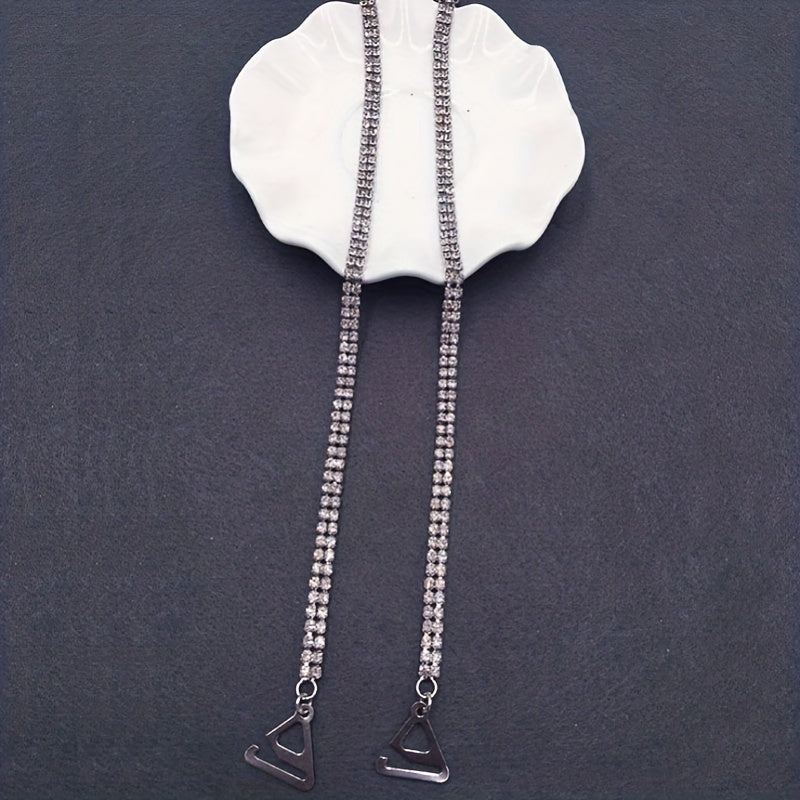 Invisible Bra Straps Set with Gold Water Drill Back Accessories for Summer Women