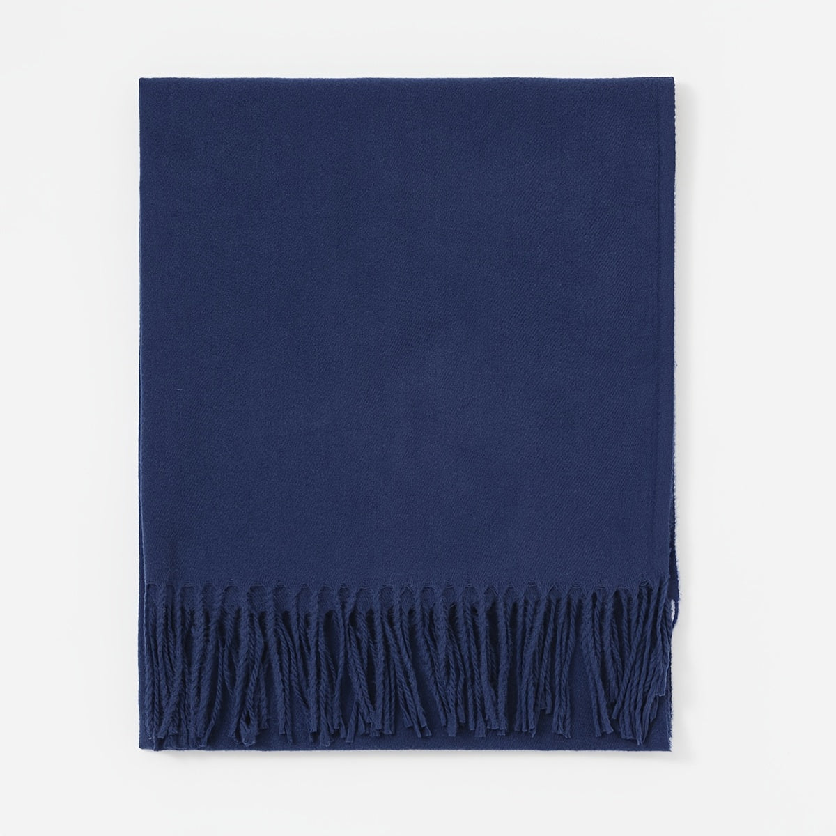 Women's Solid Color Scarf with Tassels Polyester Shawl for Casual Wear in Maroon Blue