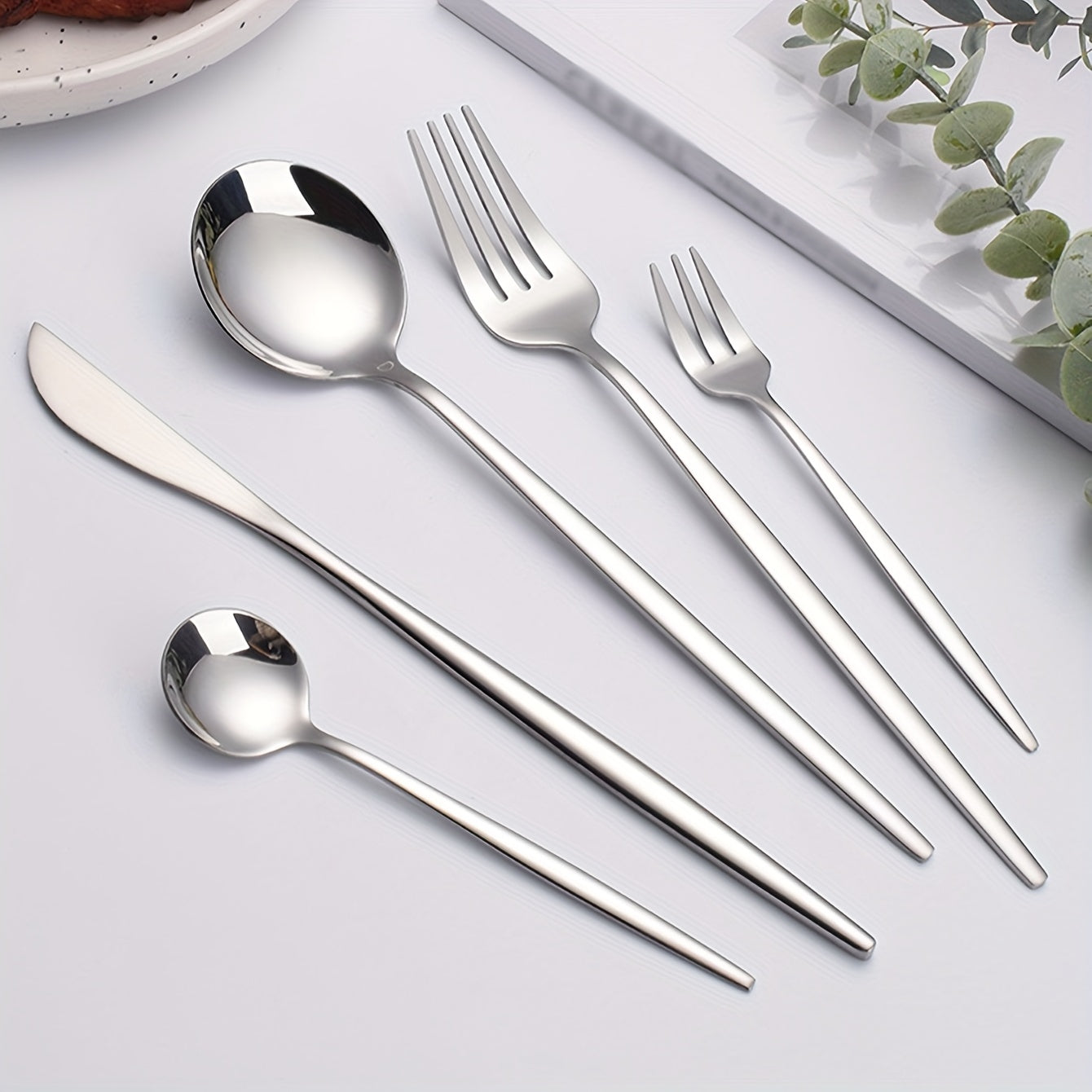 Set of 20/30 Stainless Steel Portuguese Tableware Cutlery Set with Steak Knife Fork Spoon Tea Spoon Fruit Fork Dessert Spoon