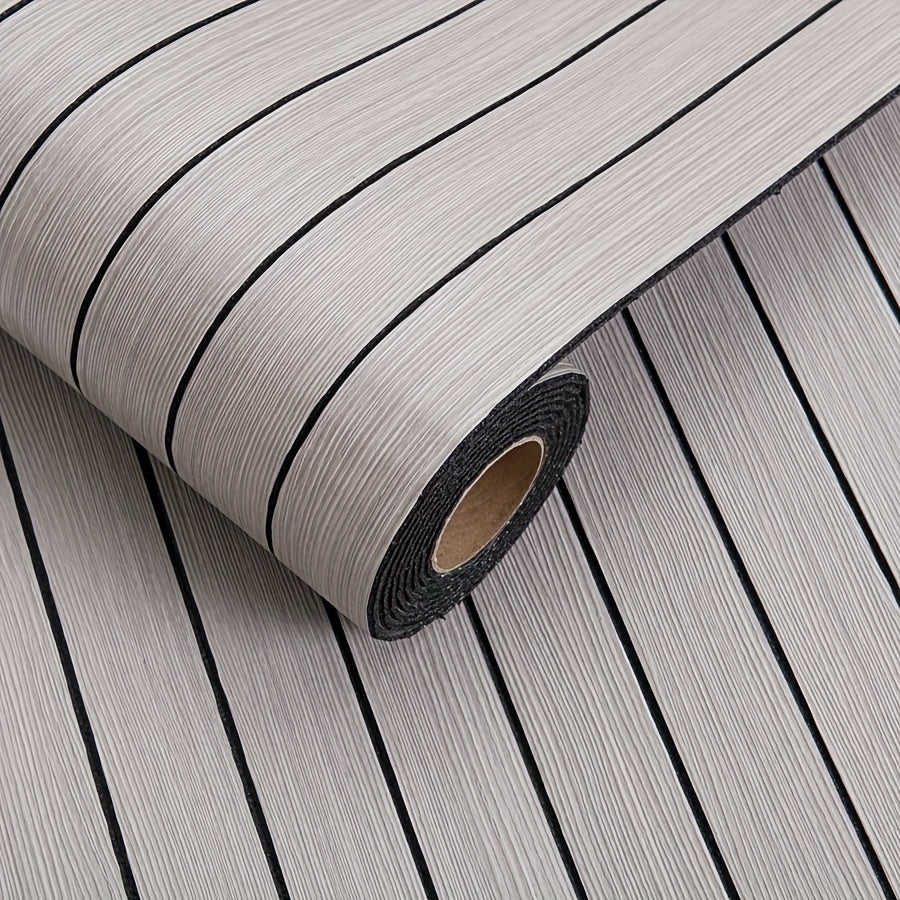 Self-Adhesive 3D Wall Panel Vinyl Curved Edges Shapes and Stripes Style for Ceilings and Partitions